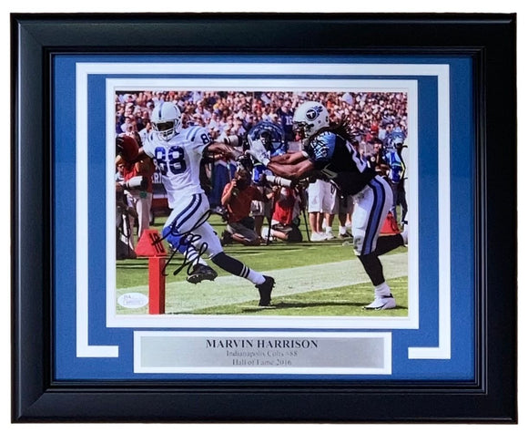 Marvin Harrison Signed Framed 8x10 Indianapolis Colts Photo JSA - Sports Integrity