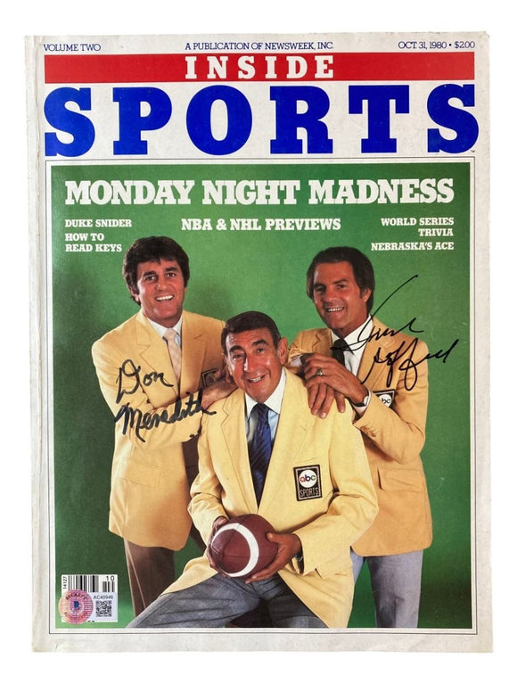 Don Meredith Frank Gifford Signed 1980 Inside Sports Magazine BAS AC40946 - Sports Integrity