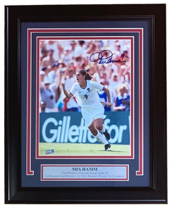 Mia Hamm Signed Framed 8x10 USA Womens Soccer Photo Steiner CX - Sports Integrity