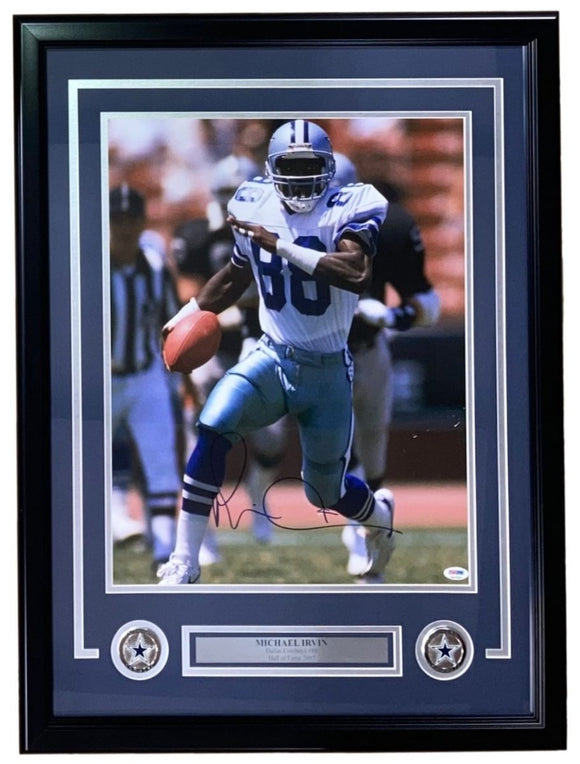 Michael Irvin Signed Framed 16x20 Dallas Cowboys Photo PSA Hologram - Sports Integrity