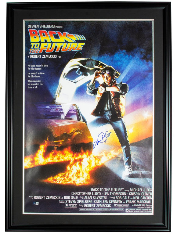 Michael J. Fox Signed Framed Back To The Future 32x46 Movie Poster BAS - Sports Integrity