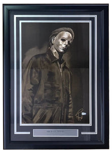 Michael Myers Framed 13x19 Halloween Lithograph Signed by Tony Santiago - Sports Integrity