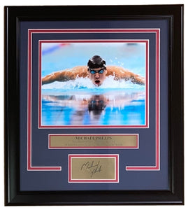 Michael Phelps Framed 8x10 USA Swimming Photo w/ Laser Engraved Signature - Sports Integrity