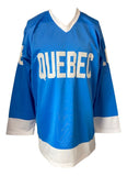 Michel Goulet Quebec Signed Light Blue Hockey Jersey HOF 98 Sports Integrity - Sports Integrity