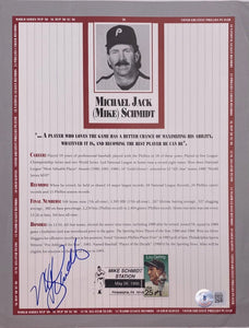 Mike Schmidt Signed Philadelphia Phillies Book Page BAS BH71201 - Sports Integrity