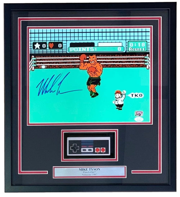 Mike Tyson Signed Framed 11x14 Boxing Punch Out Photo w/ NES Controller JSA ITP - Sports Integrity