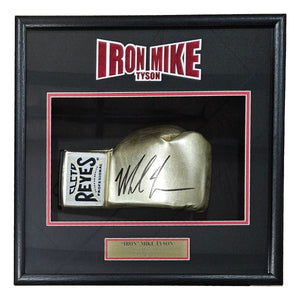 Mike Tyson Signed Gold Right Hand Cleto Reyes Boxing Glove Shadowbox JSA ITP - Sports Integrity