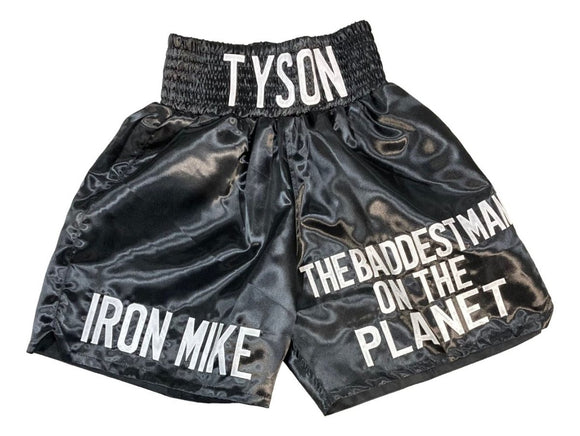 Mike Tyson Custom Baddest Man On The Planet Boxing Trunks - Sports Integrity