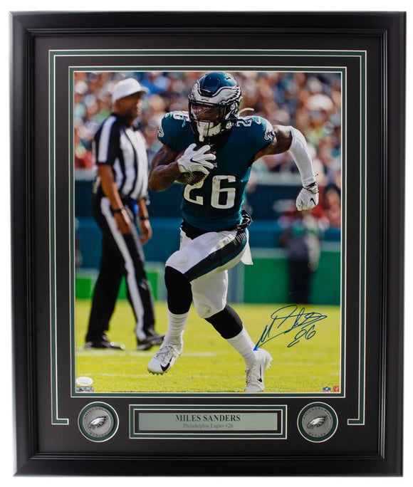 Miles Sanders Philadelphia Eagles Signed Framed 16x20 Photo JSA - Sports Integrity