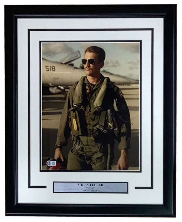 Miles Teller Signed Framed 11x14 Top Gun Maverick Photo BAS - Sports Integrity