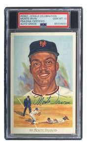 Monte Irvin Giants Signed 4x6 Perez - Steele Postcard PSA/DNA Gem MT 10 - Sports Integrity