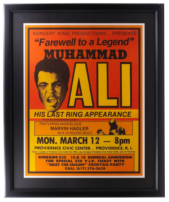 1979 Muhammad Ali Farewell To A Legend Framed Boxing Fight Poster - Sports Integrity