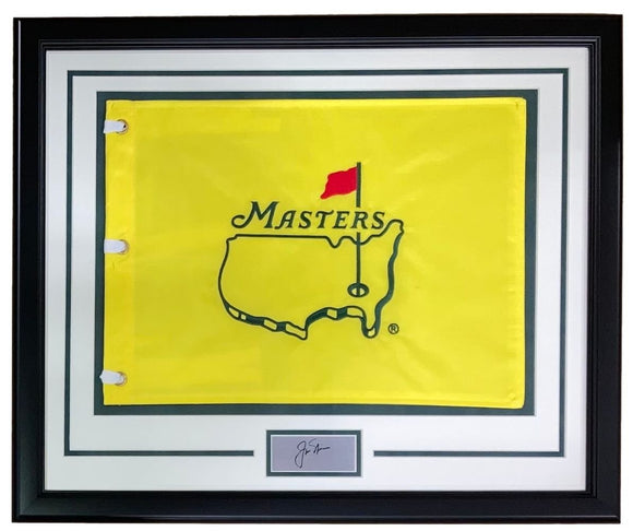 Jack Nicklaus Framed Undated Masters Flag w/ Laser Engraved Signature - Sports Integrity