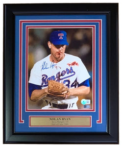 Nolan Ryan Signed Framed 8x10 Texas Rangers Bloody Lip Photo BAS - Sports Integrity