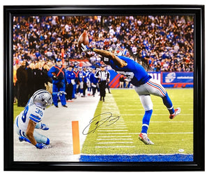 Odell Beckham Jr Signed Framed 20x24 New York Giants The Catch Canvas JSA Holo - Sports Integrity