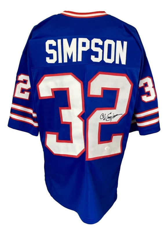 OJ Simpson Buffalo Signed Blue Football Jersey JSA AS06121 - Sports Integrity