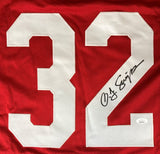 OJ Simpson San Francisco Signed Red Football Jersey JSA WA221962 - Sports Integrity