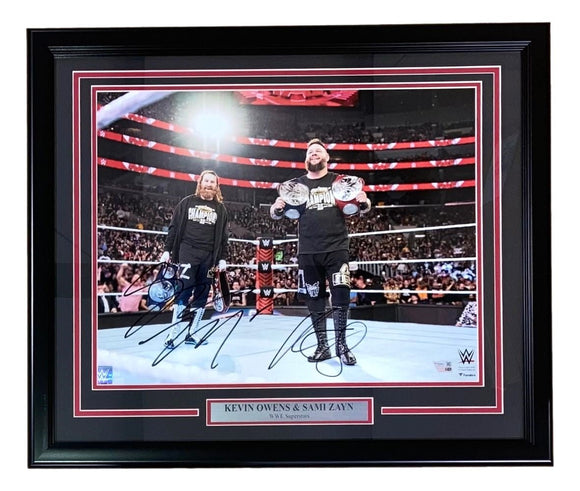 Kevin Owens Sami Zayn Signed Framed 16x20 WWE Photo Fanatics - Sports Integrity