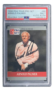 Arnold Palmer Signed 1990 Pro Set #80 PGA Golf Trading Card PSA/DNA NM 7 - Sports Integrity