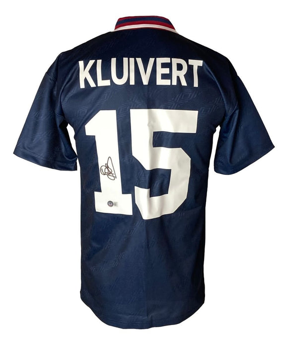 Patrick Kluivert Signed Ajax Umbro Soccer Large Jersey BAS - Sports Integrity