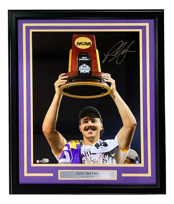 Paul Skenes Signed Framed 16x20 LSU Tigers Photo MLB Hologram