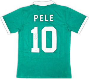 Pele New York Signed Green Soccer Jersey BAS - Sports Integrity