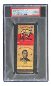 Pele Signed 1958 Remington Rand Rookie Card PSA/DNA Good 2 Auto 10 - Sports Integrity