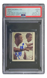 Pele Signed 1969 Sadira Ltd #253 Trading Card PSA/DNA PR1 Auto 10 - Sports Integrity