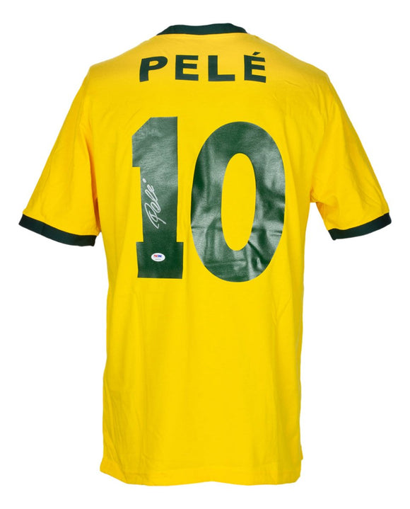 Pele Signed Yellow Brazil Soccer Jersey PSA/DNA - Sports Integrity