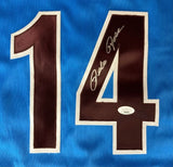 Pete Rose Philadelphia Signed Blue Baseball Jersey JSA Hologram - Sports Integrity