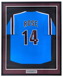 Pete Rose Philadelphia Signed Framed Blue Baseball Jersey JSA Hologram - Sports Integrity