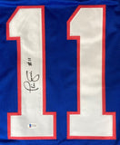 Phil Simms New York Signed Blue Football Jersey BAS ITP - Sports Integrity