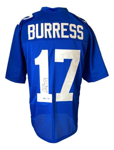 Plaxico Burress New York Signed Blue Football Jersey Sports Integrity - Sports Integrity