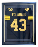 Troy Polamalu Pittsburgh Signed Framed Custom Black/Yellow Football Jersey BAS - Sports Integrity