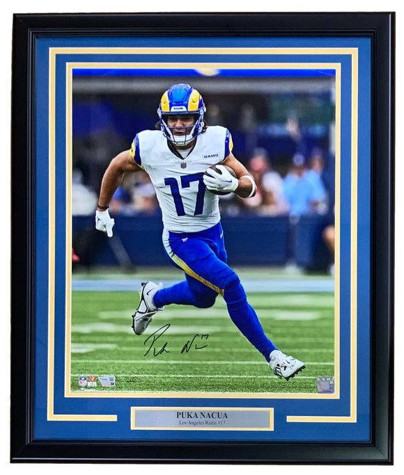 Puka Nacua Signed Framed 16x20 Los Angeles Rams Photo Fanatics - Sports Integrity