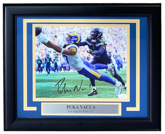 Puka Nacua Signed Framed 8x10 Los Angeles Rams Photo JSA Hologram - Sports Integrity