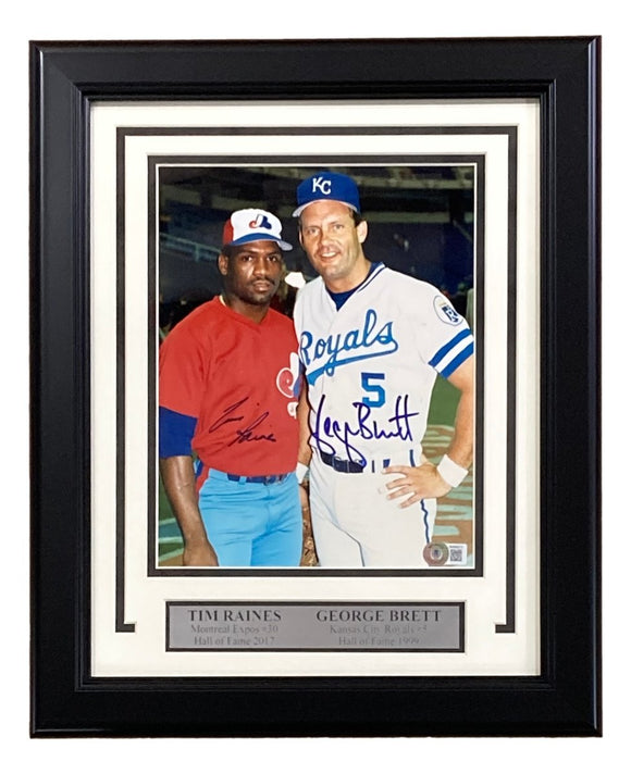 Tim Raines George Brett Signed Framed 8x10 MLB Baseball Photo BAS - Sports Integrity