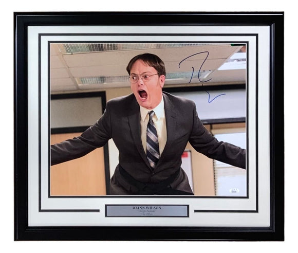 Rainn Wilson Signed Framed 16x20 The Office Dwight Schrute Manager Photo JSA - Sports Integrity