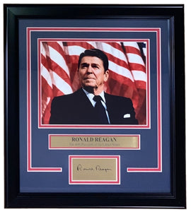 President Ronald Reagan Framed 8x10 Photo w/ Laser Engraved Signature - Sports Integrity