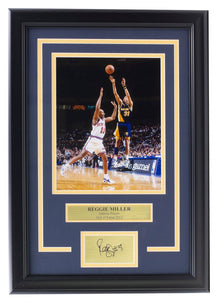 Reggie Miller Framed 8x10 Indiana Pacers Photo w/Laser Engraved Signature - Sports Integrity