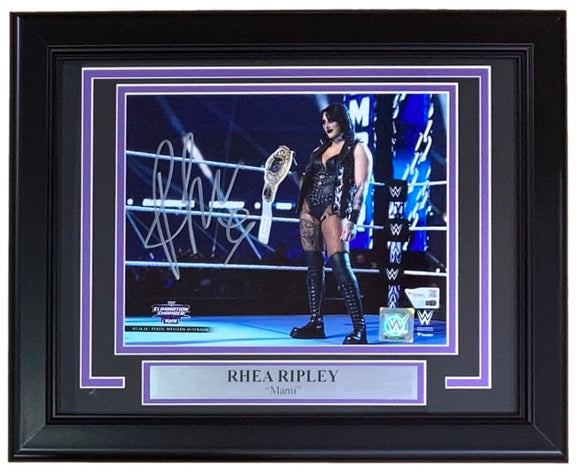 Rhea Ripley Signed Framed 8x10 WWE Photo Fanatics - Sports Integrity