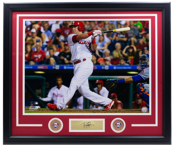 Rhys Hoskins Framed 16x20 Phillies Baseball Photo w/ Laser Engraved Signature - Sports Integrity