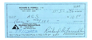 Rick Ferrell Boston Red Sox Signed Bank Check #1197 BAS - Sports Integrity