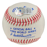 Rickey Henderson Yankees Signed Official 1989 World Series Baseball BAS ITP - Sports Integrity