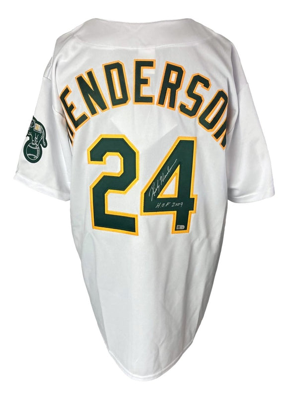 Rickey Henderson Signed Oakland A's Majestic 1989 WS Jersey HOF 2009 MLB Holo - Sports Integrity