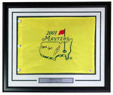 Robert O'Neill Signed Framed 2001 Masters Golf Flag Never Quit Insc PSA Hologram - Sports Integrity