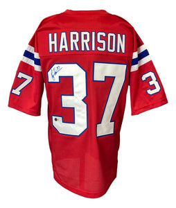 Rodney Harrison New England Signed Red Football Jersey BAS - Sports Integrity