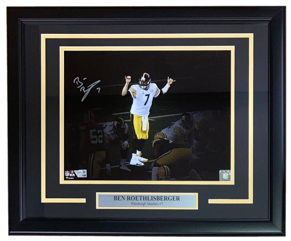 Ben Roethlisberger Signed Framed 11x14 Steelers Spotlight Photo Fanatics - Sports Integrity