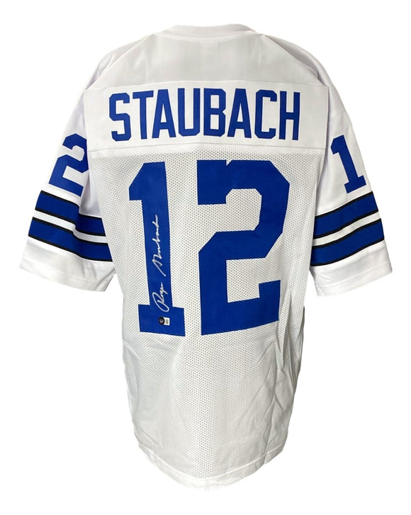 Roger Staubach Signed Custom White Pro - Style Football Jersey BAS ITP - Sports Integrity