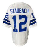 Roger Staubach Signed Custom White Pro - Style Football Jersey BAS ITP - Sports Integrity